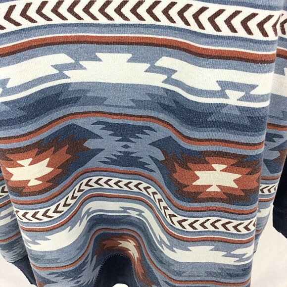 Eddie Bauer Legend Wash Sweatshirt Top Womens Size 2XL Navy Blue Aztec Western - Picture 7 of 9